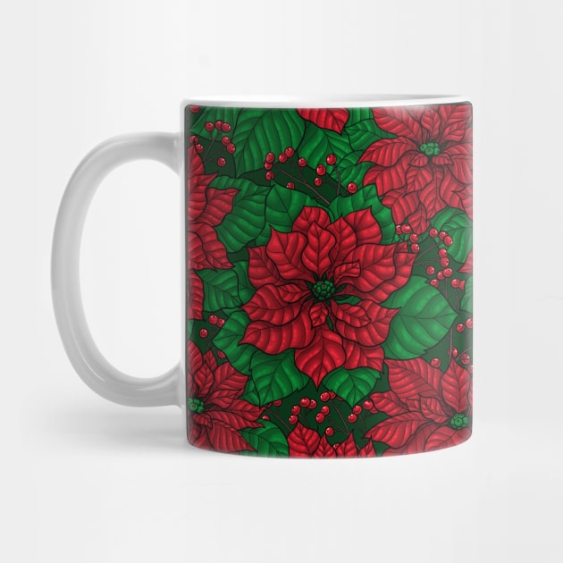 Poinsettia, Christmas pattern by katerinamk